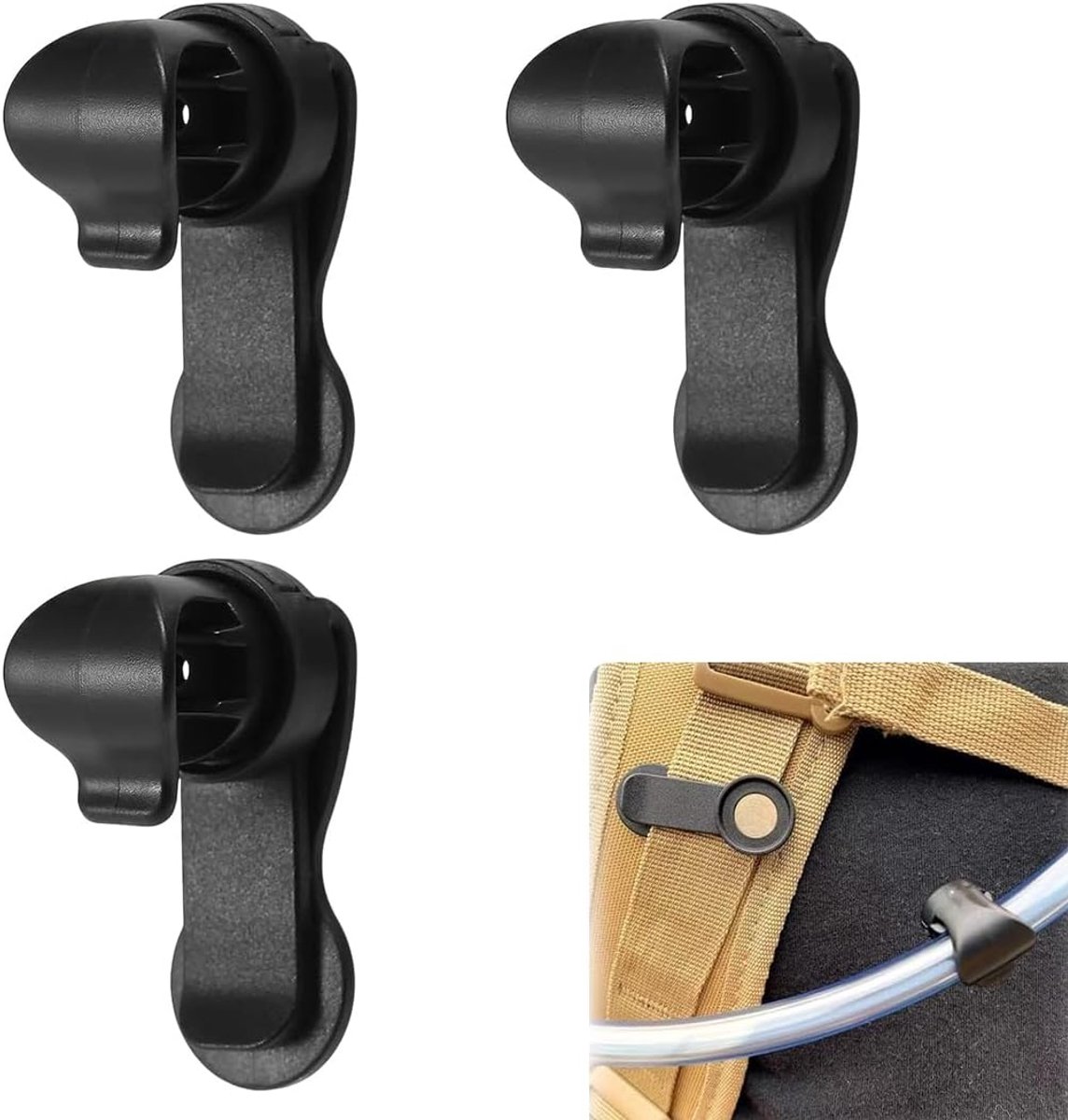 Magnetische Slangclips - Hydratatiehouder - Outdoor Sport - Set van 3 - Compact Formaat
