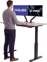 Stane Zit Sta Bureau Elektrisch Verstelbaar - 4 Geheugen Standen - Incl. Kabelgoot - 140 x 80 cm - Eiken