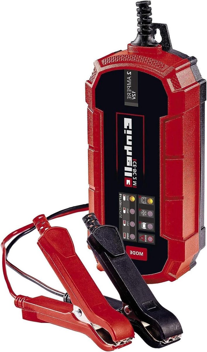 Intelligente Acculader - Microprocessor Lader - Voertuigaccu Onderhoud - Druppellaadfunctie - 12V 2A - Rood Zwart