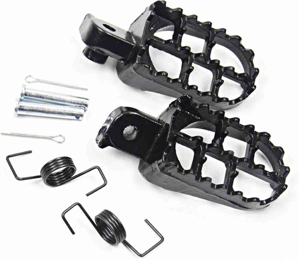 Aluminium Voetsteunen - Motorfiets Voetsteunen - Crossmotor Rijden - Hoge Grip - Standaard Maat - Zwart