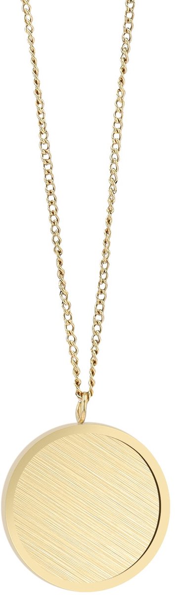 AKZENT Accent unisex ketting met hanger Circola roestvrij staal, ronde hanger Ø 15 mm