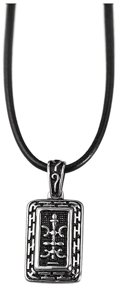 AKZENT Akzent herenketting met hanger Tizian echt leren ketting met hanger, lengte: 25 cm / dikte: 3 mm