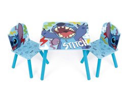 Kindertafel en -stoelen Lilo & Stitch - 50x50x42 cm - Blauw/spaanplaat