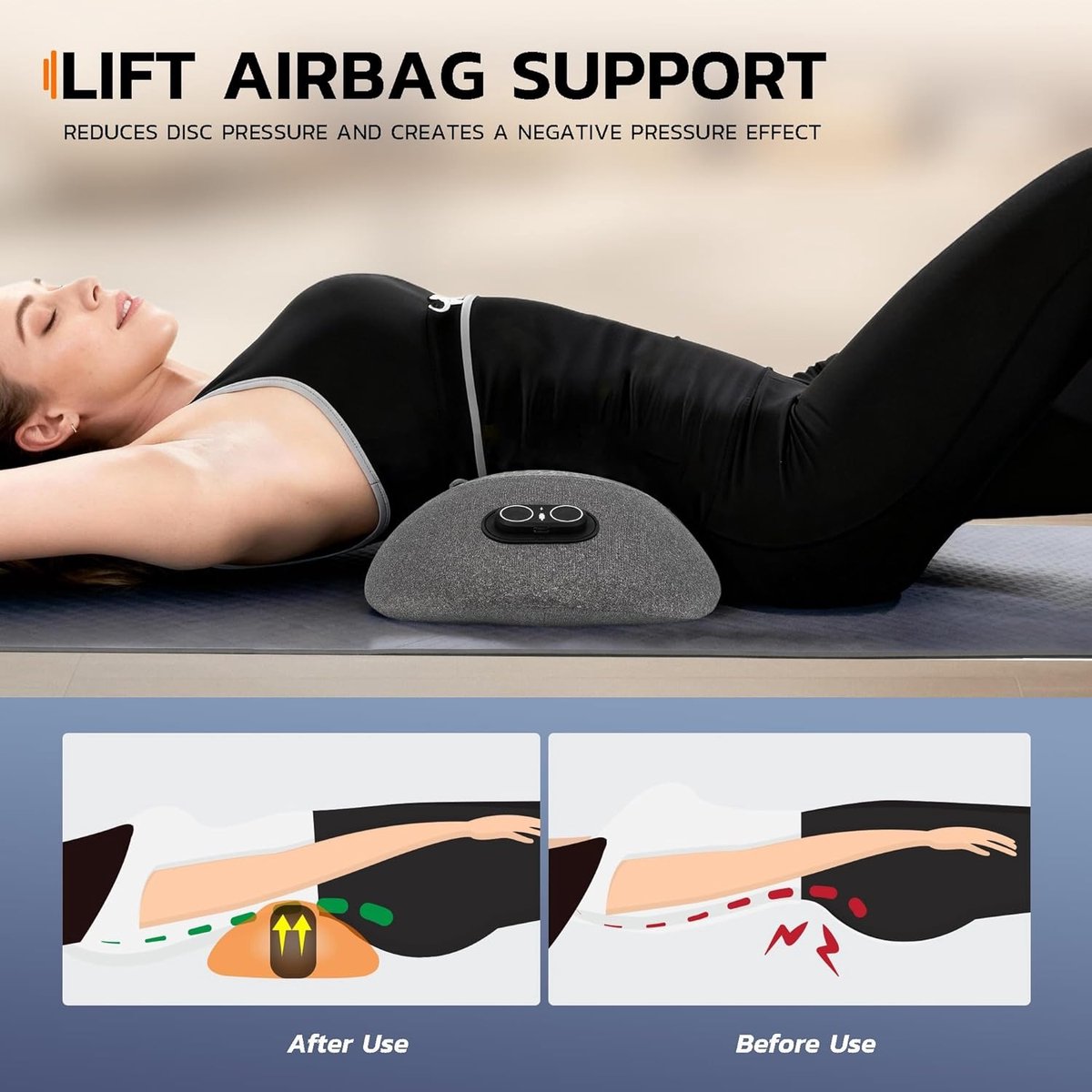 CHIRIAC HOME SOLUTIONS S.R.L. 3-in-1 elektrisch rugmassagekussen, oplaadbaar lendensteunkussen met warmte thumbnail 3