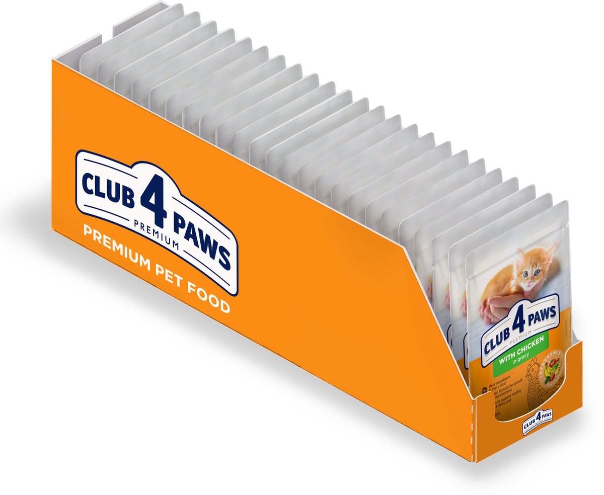 CLUB 4 PAWS Premium kitten natvoer met kip in saus - 24x 80g