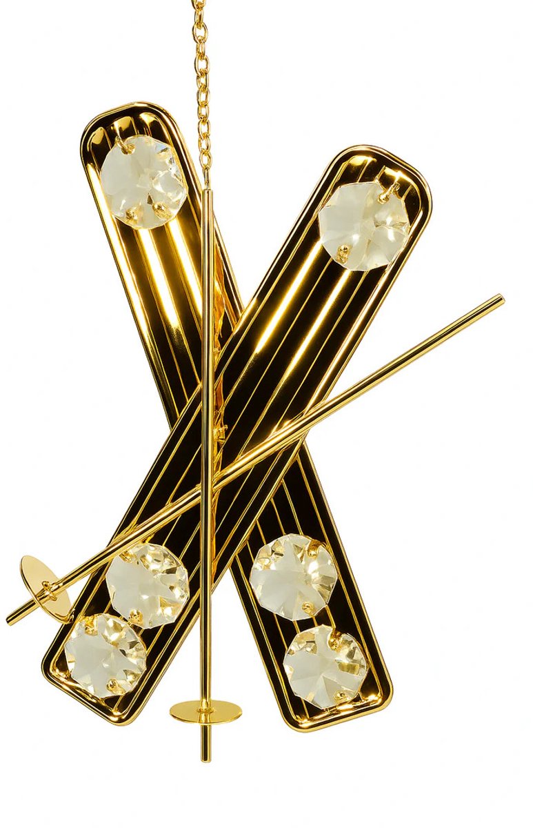 ski,s - versierd met Swarovski®-kristallen 24-karaats verguld