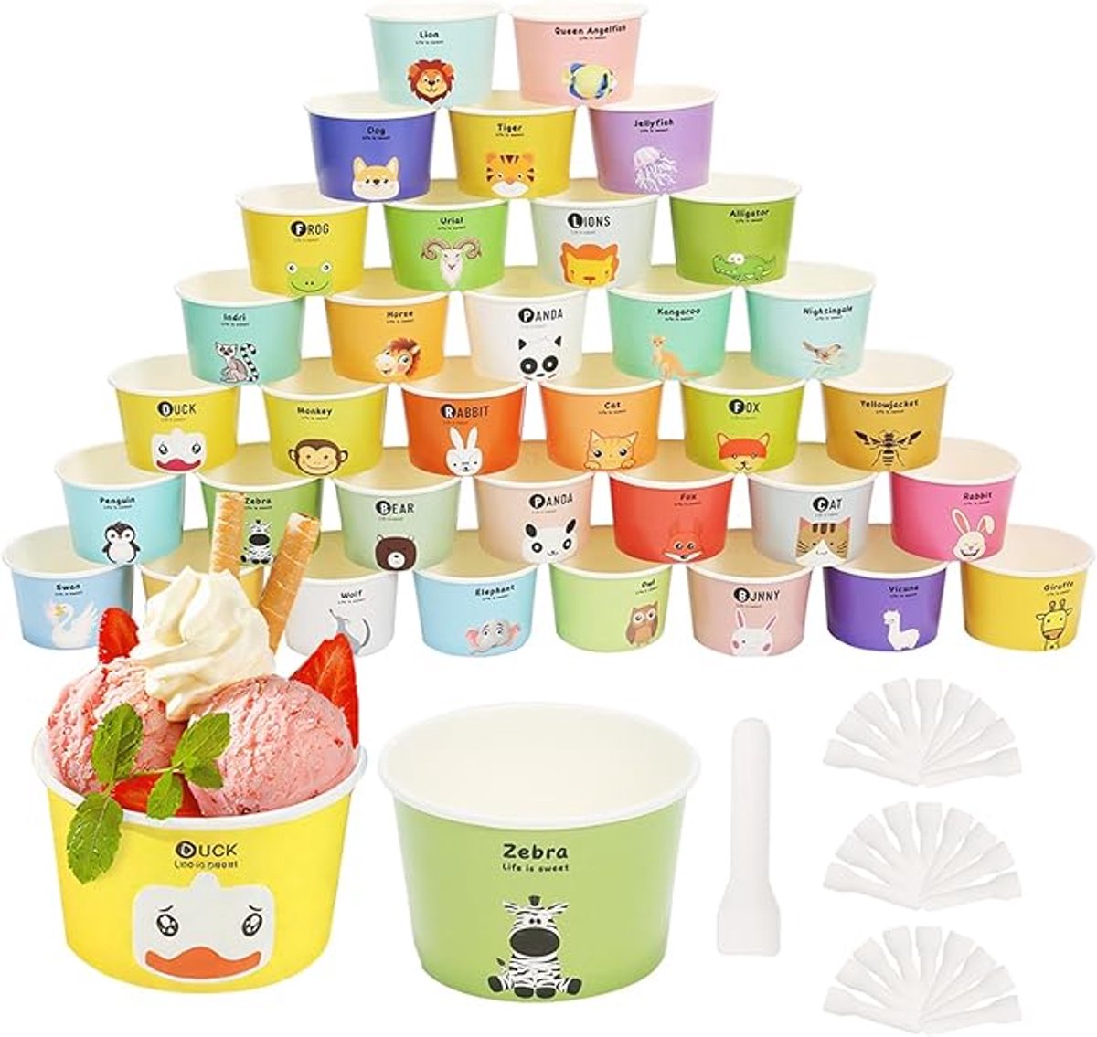 Ijsbeker - ijsbeker karton - 180 ml - Sterk en Stevig Karton - IJsbakjes - Papieren taartbekers - 35 Pcs - Wit - Party schepijs softijs ijsje zomer festival thema feest - van Imperatoris