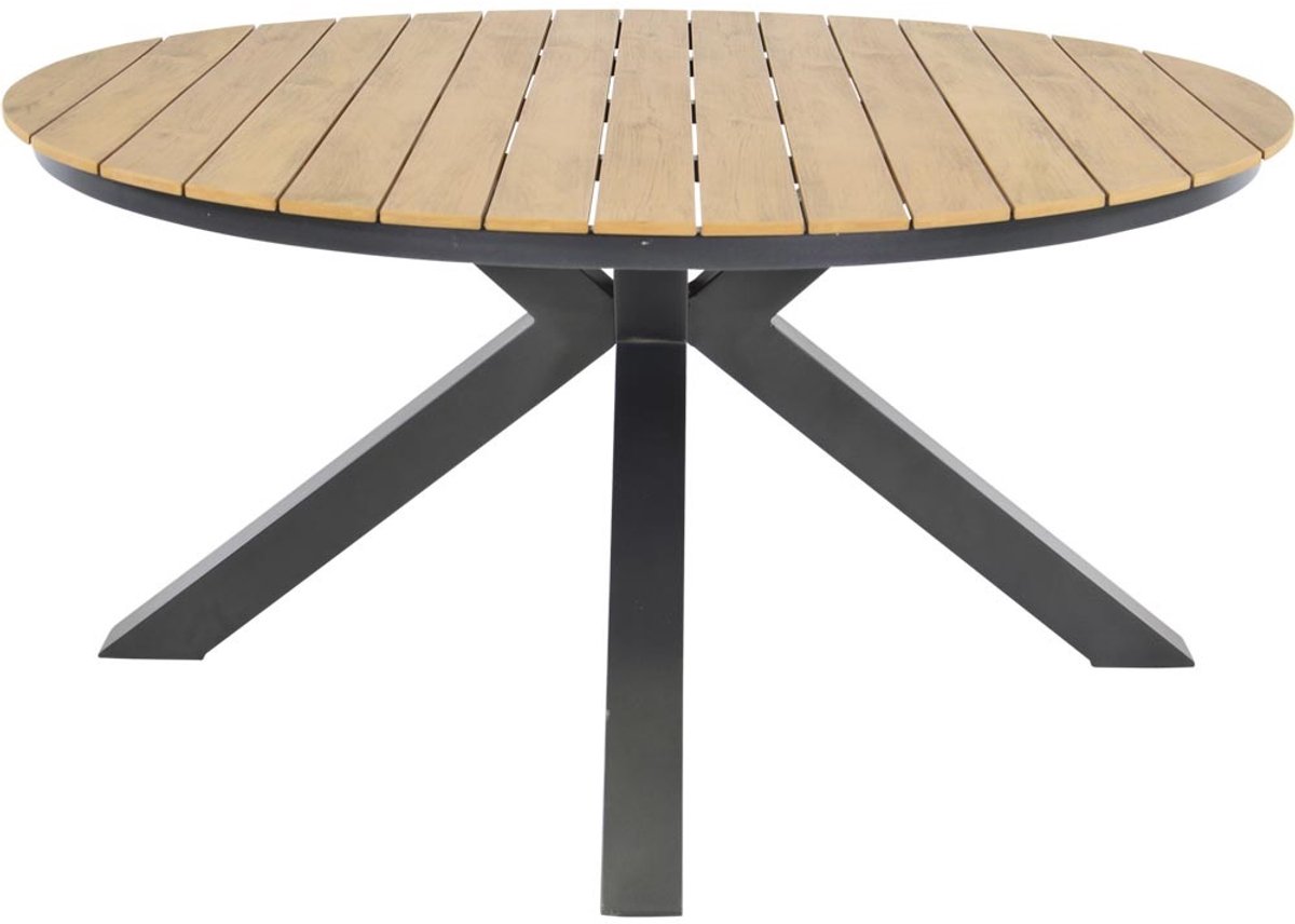 Lesli Living - Tuintafel Arezzo - Antraciet - Ø150x74cm