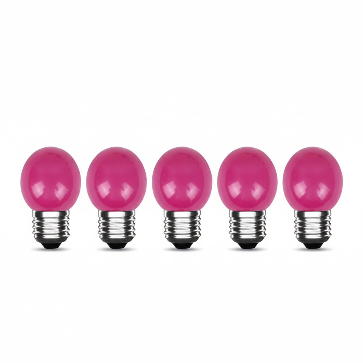 LED Kogellamp E27 Roze - 300 lumen - 3W - IP20 - G45 - 230V - 5 stuks