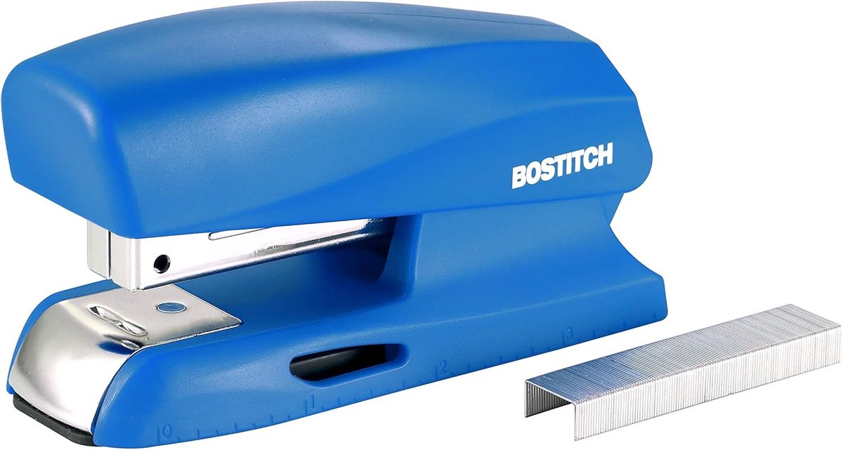 Compacte Nietmachine - Mini Nietapparaat - Papier Werk - Ingebouwde Liniaal - 3.5 x 10.5 cm - Blauw