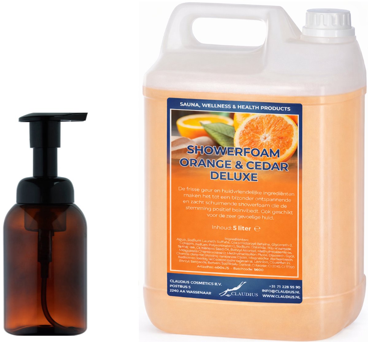 Foam Zeep 5 liter Orange & Cedarwood - met 300 ml dispenser