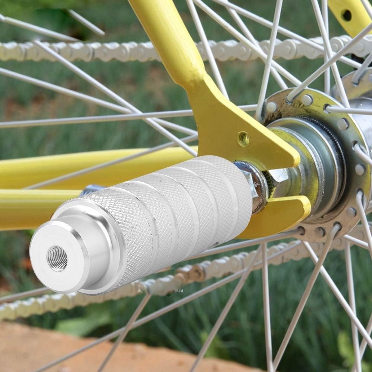 Fietsvoetsteunen - Fietspedaal Steunen - Fietsen Onderhoud - Robuust Metaal - 38x110mm - zilver