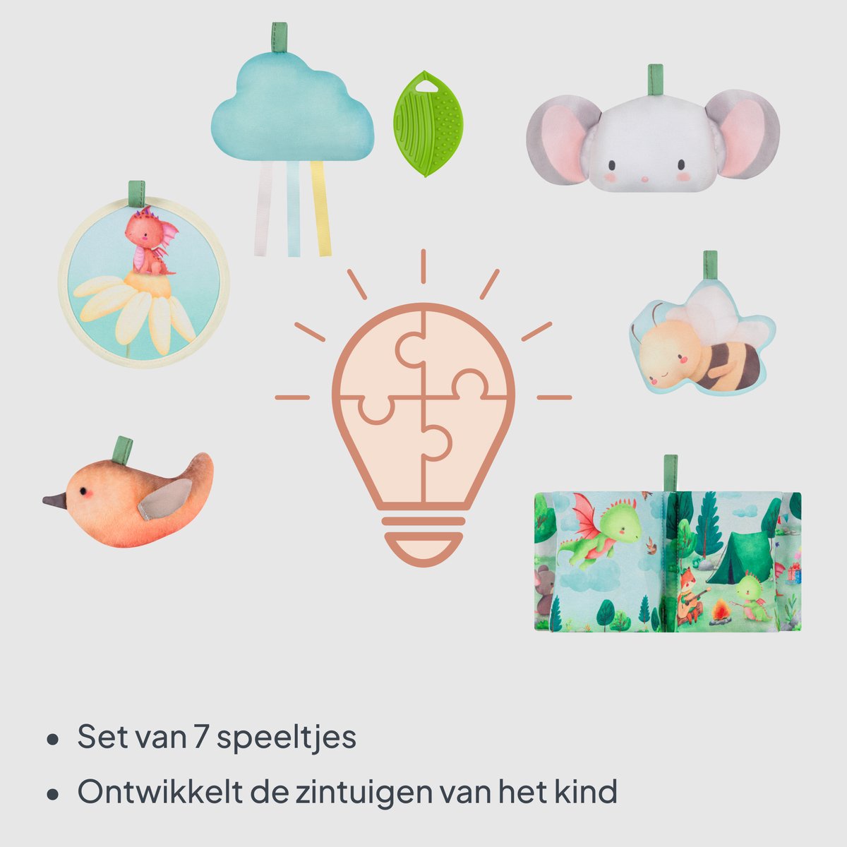 Lionelo Inga Multicolor – Multifunctionele Speelmat met Bogen – Speelkleed & Speelhek – 7 Sensorische Speeltjes – Baby Ontwikkeling & Motoriek — afbeelding 11