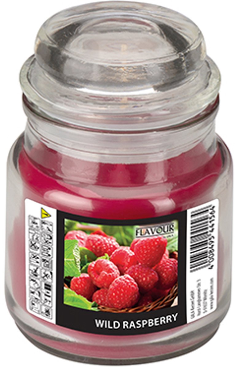 6x GALA Snoeppot met waxvulling Ø 60 mm · 85 mm wijnrood - Wild Raspberry