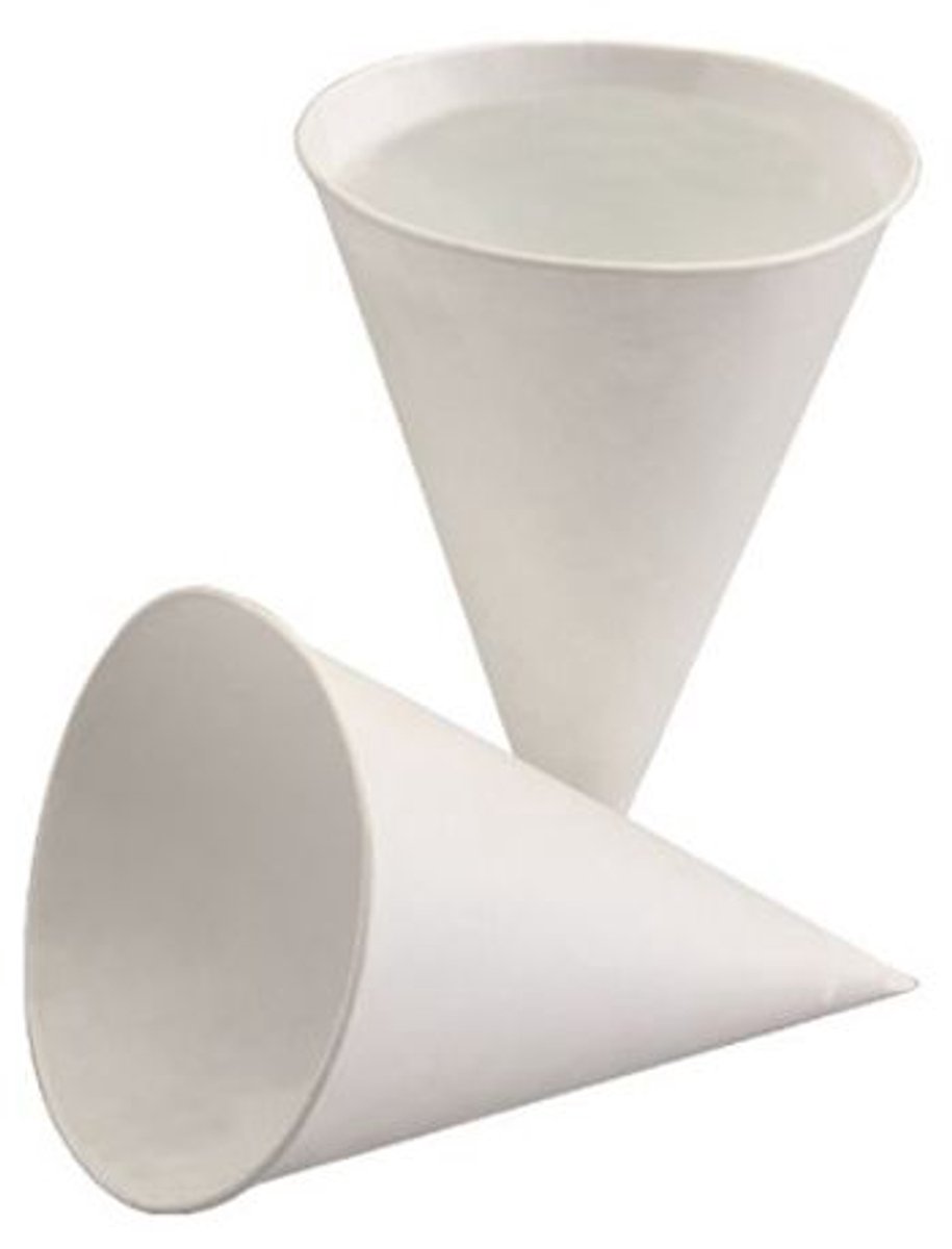 25x 200 Puntbekers suikerriet-papier 120 ml Ø 75 cm · 105 cm wit Palmwas – Coating
