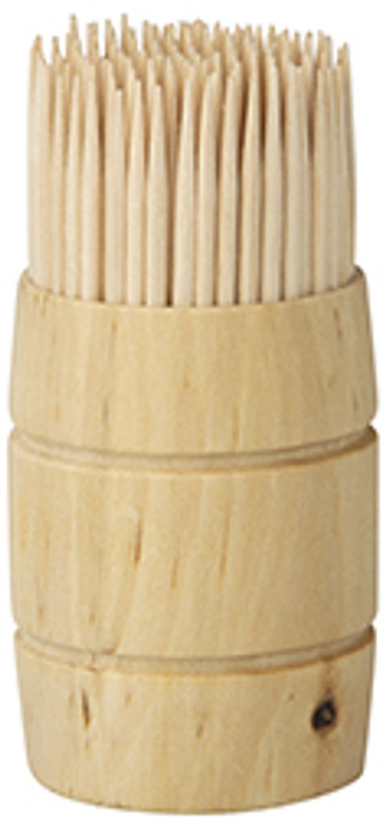 12x 200 Tandenstokers hout pure rond 68 cm in spenderbox van hout