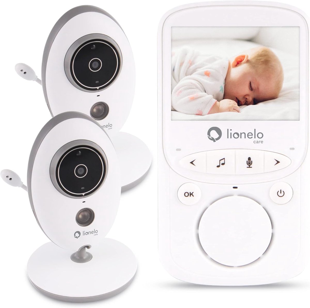 Babyfoon met twee camera's - Kindbewaking Systeem - Veiligheid Thuis - Tweekanaals Communicatie - 2.4 Inch Scherm