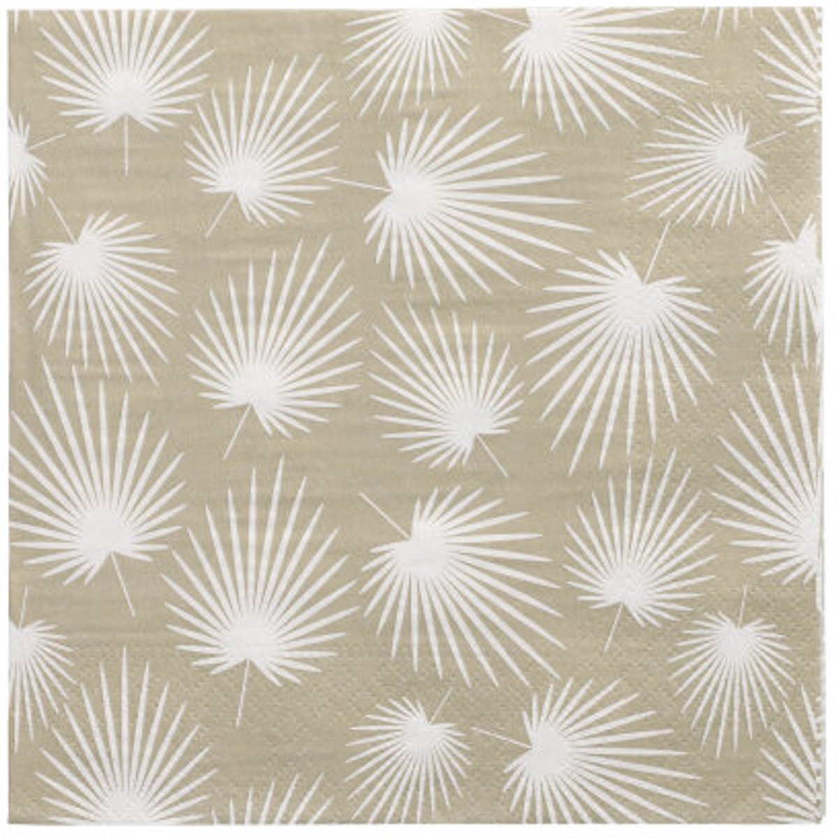 12x 30 Servetten 3-laags 1/4 vouw 33 cm x 33 cm White Leaves