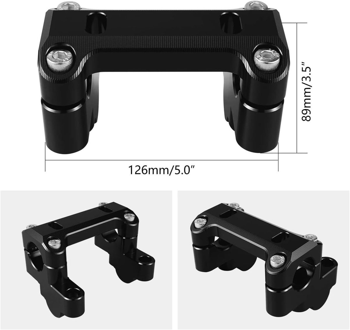 Stuurverhogers Motor - Verstelbare Handgrepen - Comfortabel Rijden - CNC Gefreesd Aluminium - 45mm Hoger - Zilver
