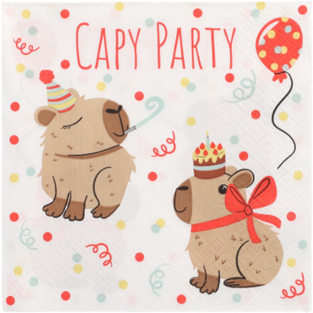 10x 20 Servetten 3-laags 1/4 vouw 33 cm x 33 cm Capy Party