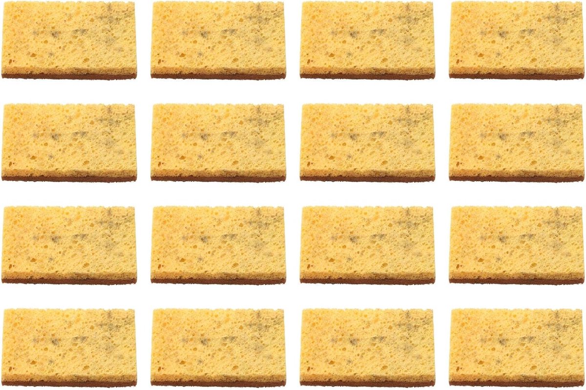 Biologische Sponsjes - Afwas Spons - Keuken Schoonmaken - Composteerbaar Materiaal - 16 Stuks