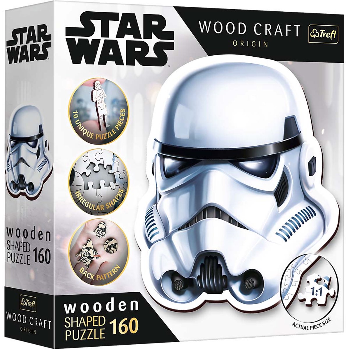 Trefl puzzel star wars houten stormtrooper helm 160 stukjes fsc. afbeelding 1