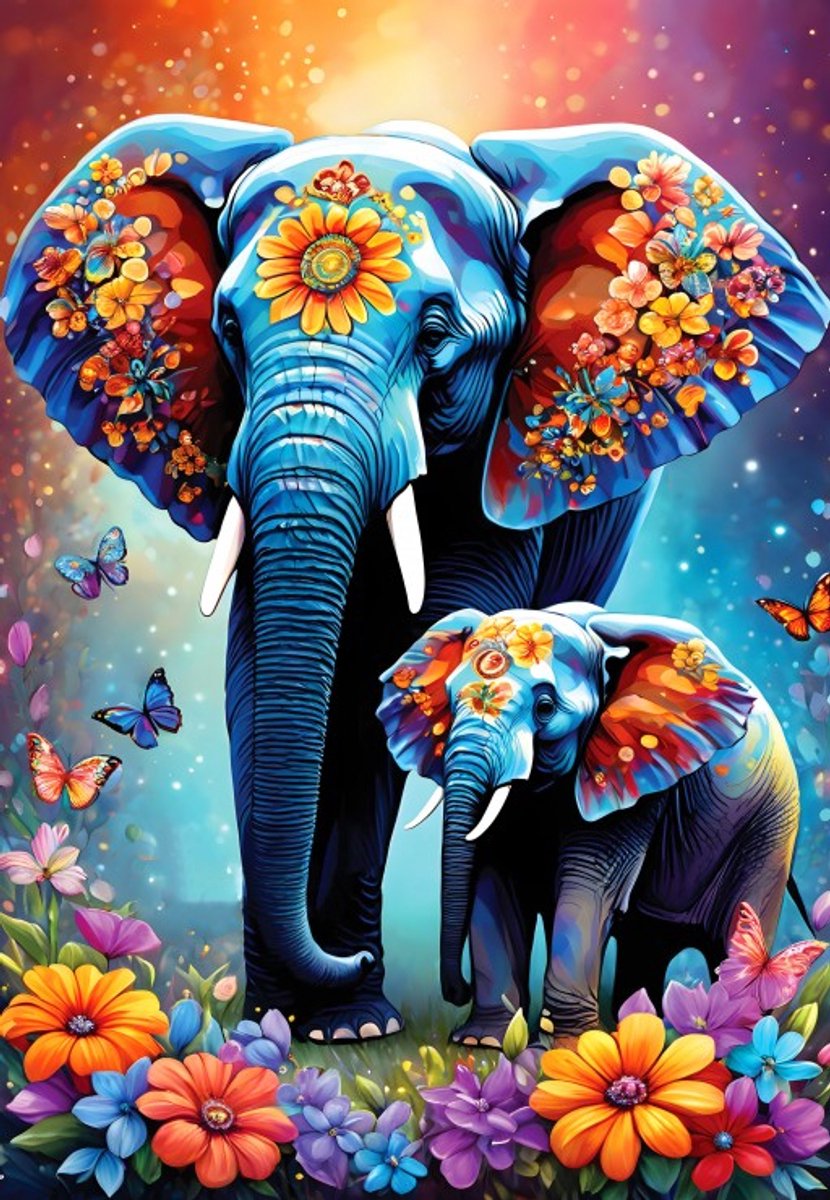 Alipson Puzzle dieren - Olifanten Maternal Love Collection 1000 stukjes.