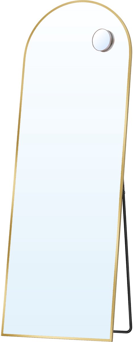 SONGMICS - Spiegel - Spiegel staand - Aluminium Frame - Met Vergrotende Spiegel - Voor Slaapkamer Woonkamer Garderobe
