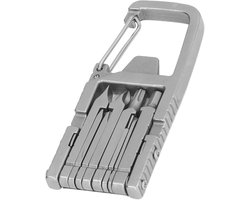 12-in-1 Multifunctionele Carabiner Tool - RVS - Fietsgereedschap -Outdoor Gadget - Multitool Sleutelhanger - Flessenopener & Schroevendraaier - Kamperen & Wandelen - Zilver