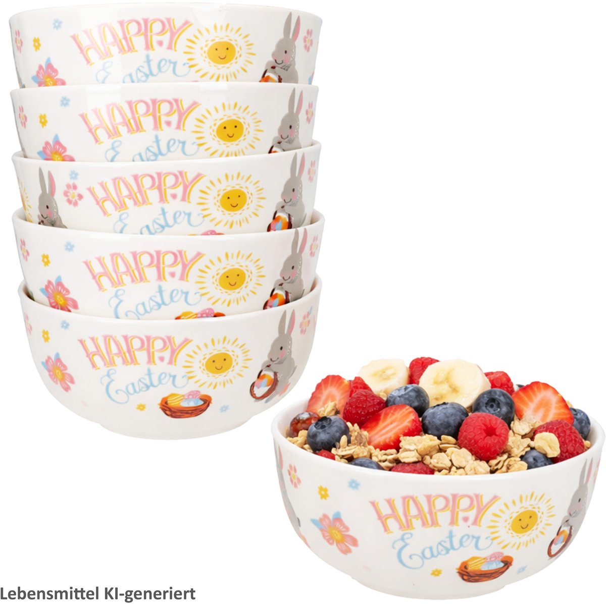 6-delige set EASTER ontbijtbowl van porselein – 170491440