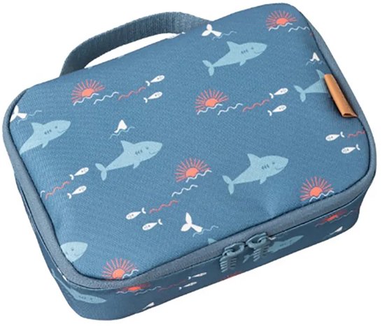 Fresk Koeltas - 2.5 L - Koelrugzak met 2 Ritssluitingen - Thermische Lunch Koeltas - Met Bestekvak - Waterafstotende Lunchtas - Blauw - Shark van Fresk — afbeelding 4