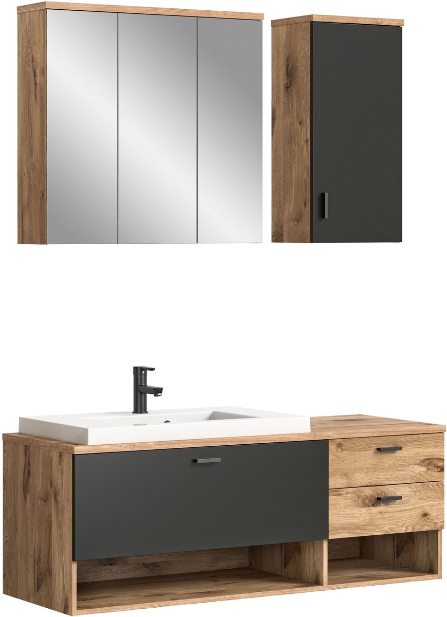 xonox.home Badkamermeubel Grado Nox Oak imitatie 140x192x48 cm