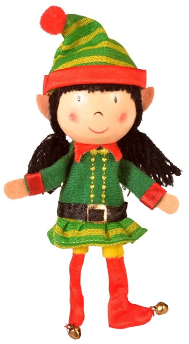 Fiesta Crafts vingerpop meisje elf multicolor speelgoed pop.