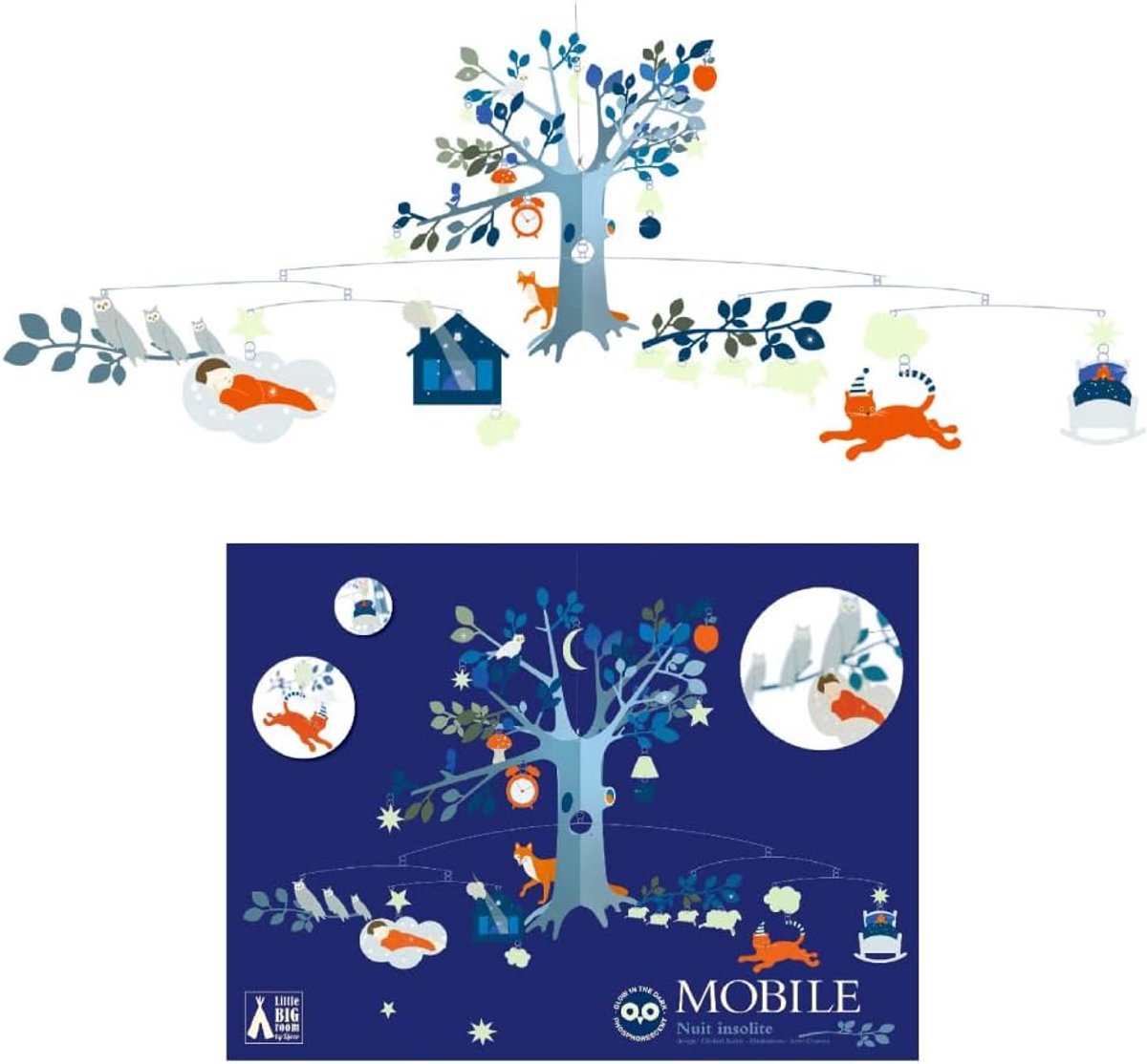 Mobiele Nacht - Baby Mobiel - Babykamer Decoratie - Dier Thema - 81 cm Lengte - Meerkleurig