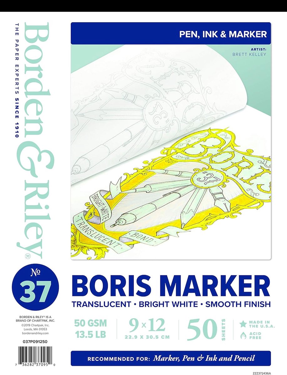 Tekenpapier Pad - Marker Papier - Schetsen Kalligrafie - Doorschijnend Glad - 9 x 12 Inch - Wit