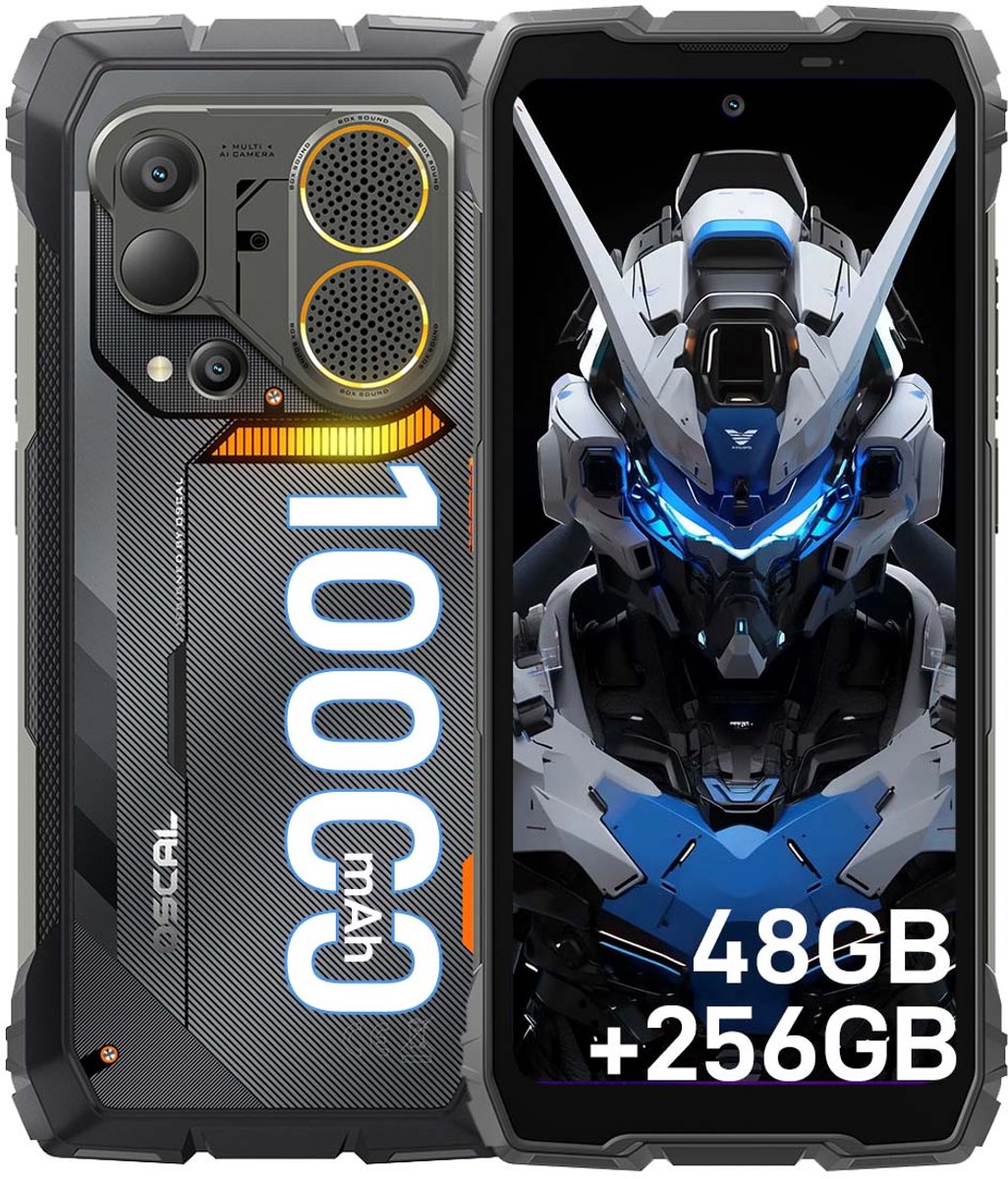 OSCAL PILOT 6 Robuuste Smartphone - IP68/IP69K Outdoor Telefoon - 48GB RAM - 256GB ROM - 6,78inch - 10000mAh 27W - Android 16 - GPS, NFC, OTG - Zwart