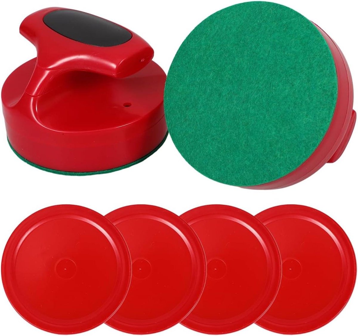 Air Hockey Set - Pucks en Rackets - Spel en recreatie - Vervangende onderdelen - 6.5 cm - Rood