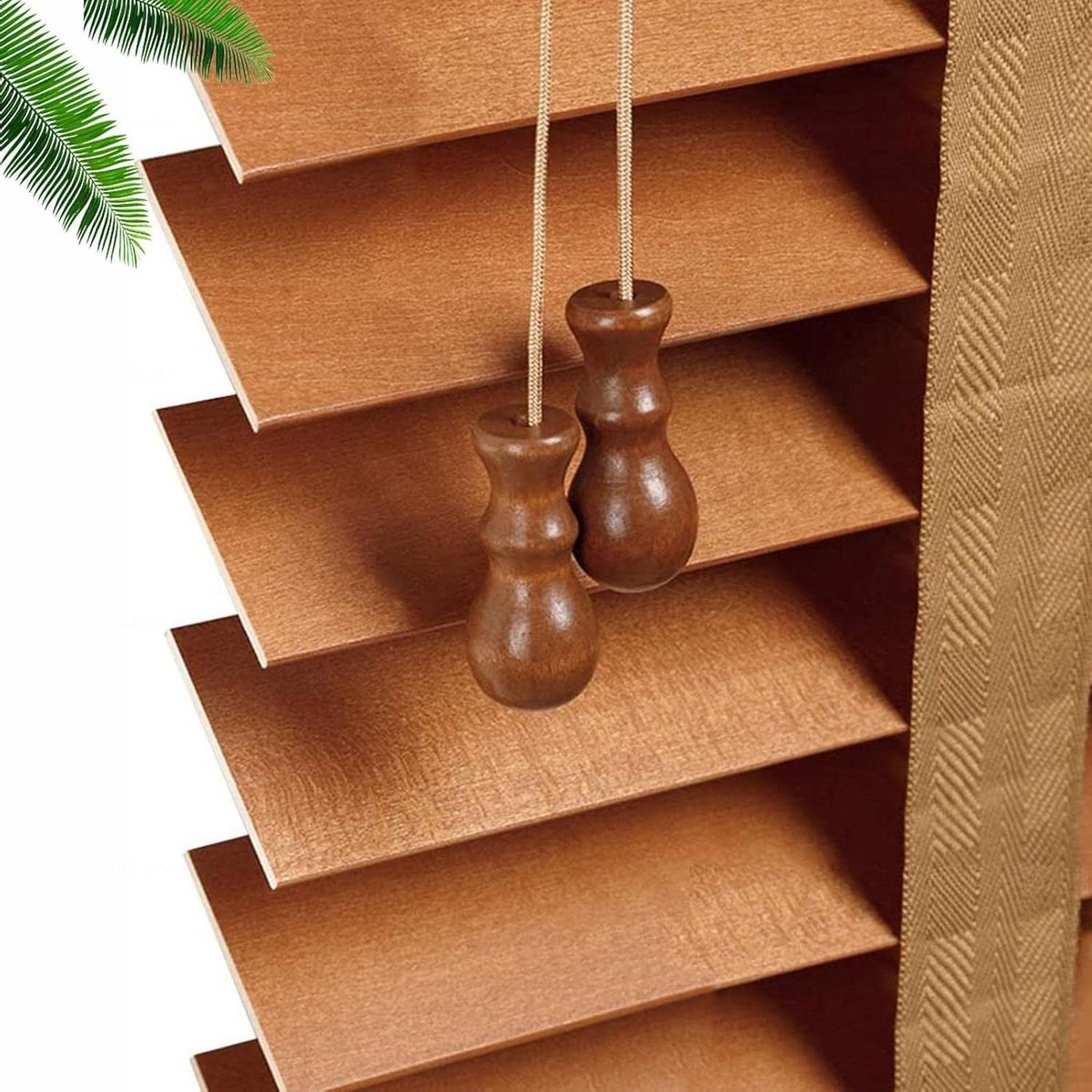 Houten Jaloezieën - Privacy Gordijnen - Raamdecoratie - 50mm Lamellen - 80x100cm - Zwart