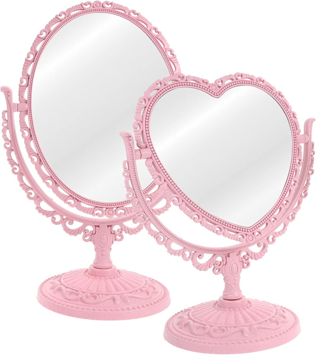 Make-up Spiegels - Cosmetische Spiegel - Dagelijkse Verzorging - 360 Graden Draaibaar - Met Standaard - Roze