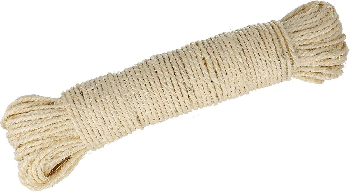 Sisal touw - Natuurlijk touw - Plantenondersteuning - Onbehandeld biologisch afbreekbaar - 6 mm x 50 meter - Bruin