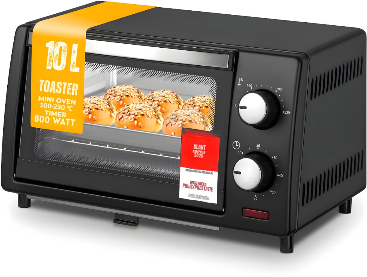 DnA® Mini Oven - Camping Oven - Mini Oven Vrijstaand - Zwart - 37cm x 26cm x 21cm