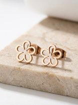 Lundholm Florianne Bloem Oorbellen Dames Rosegoud Kleurig - Oorknopjes met Bloem - Bloemen Oorbellen - Premium Stainless Steel Jewellery - Hypoallergene Sieraden - Cadeaus voor Vrouwen - Sinterklaas en Kerst Cadeautjes - my Lundholm