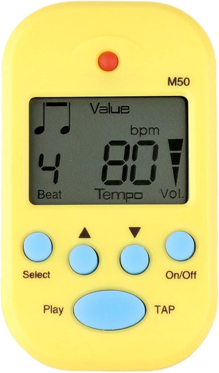 Digitale Mini Metronoom - Takt Gids - Muziek Oefenen - Clip-On Ontwerp - 30-280 BPM - Geel