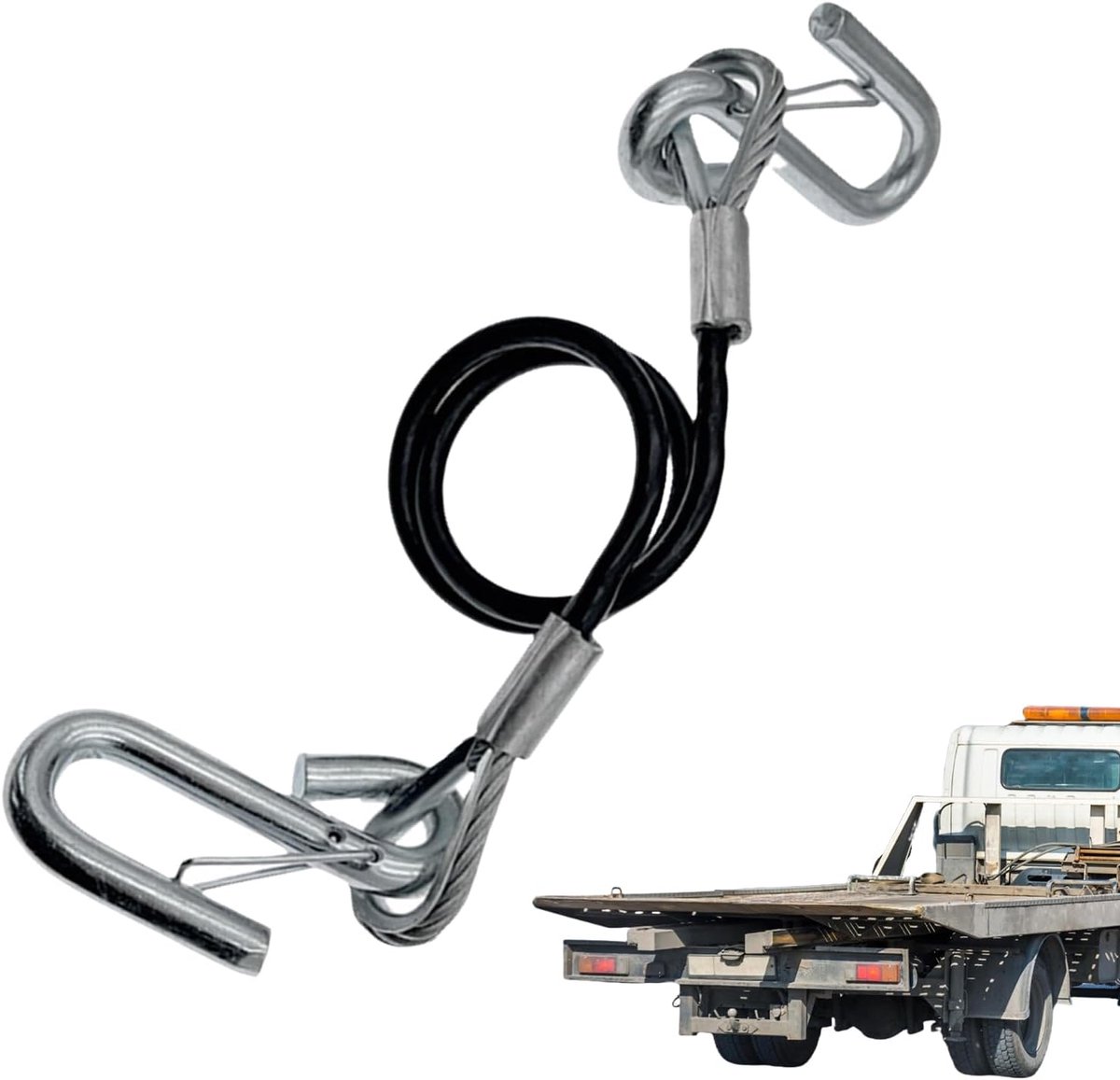 Verstelbare Veerconnectorriem - Trekbevestigingssysteem - Veilig Transport - Kern Versterkt Met Staaldraad - 70 cm Uitgerekt - Verzinkt