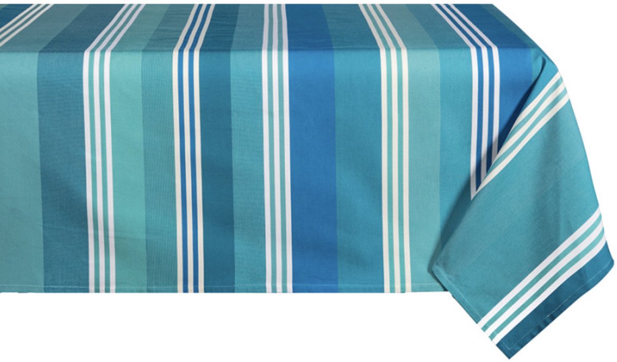 Kleurmeester.nl | Tafelkleed Madraque - Katoen |160 x 250 | blauw gestreept