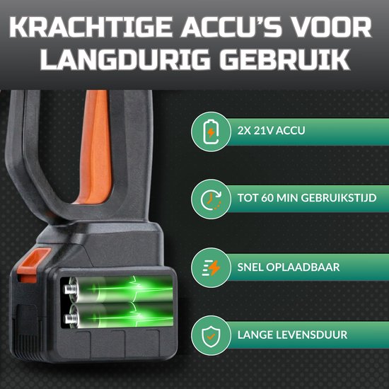 Grovux Draadloze Hogedrukreiniger - Auto Was Set - Terrasreinigers Groenaanslag - Hogedrukspuit - Incl. 48V 15000 mAh Accu - Zwart van Grovux — afbeelding 3