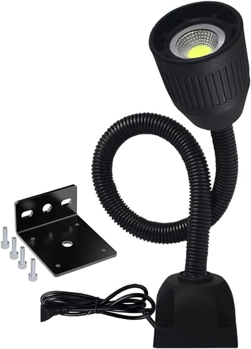 Werkplaatslamp LED - Machineverlichting Flexibel - Precisiewerk Verlichting - Magnetische Basis - 220cm Lengte - Zwart