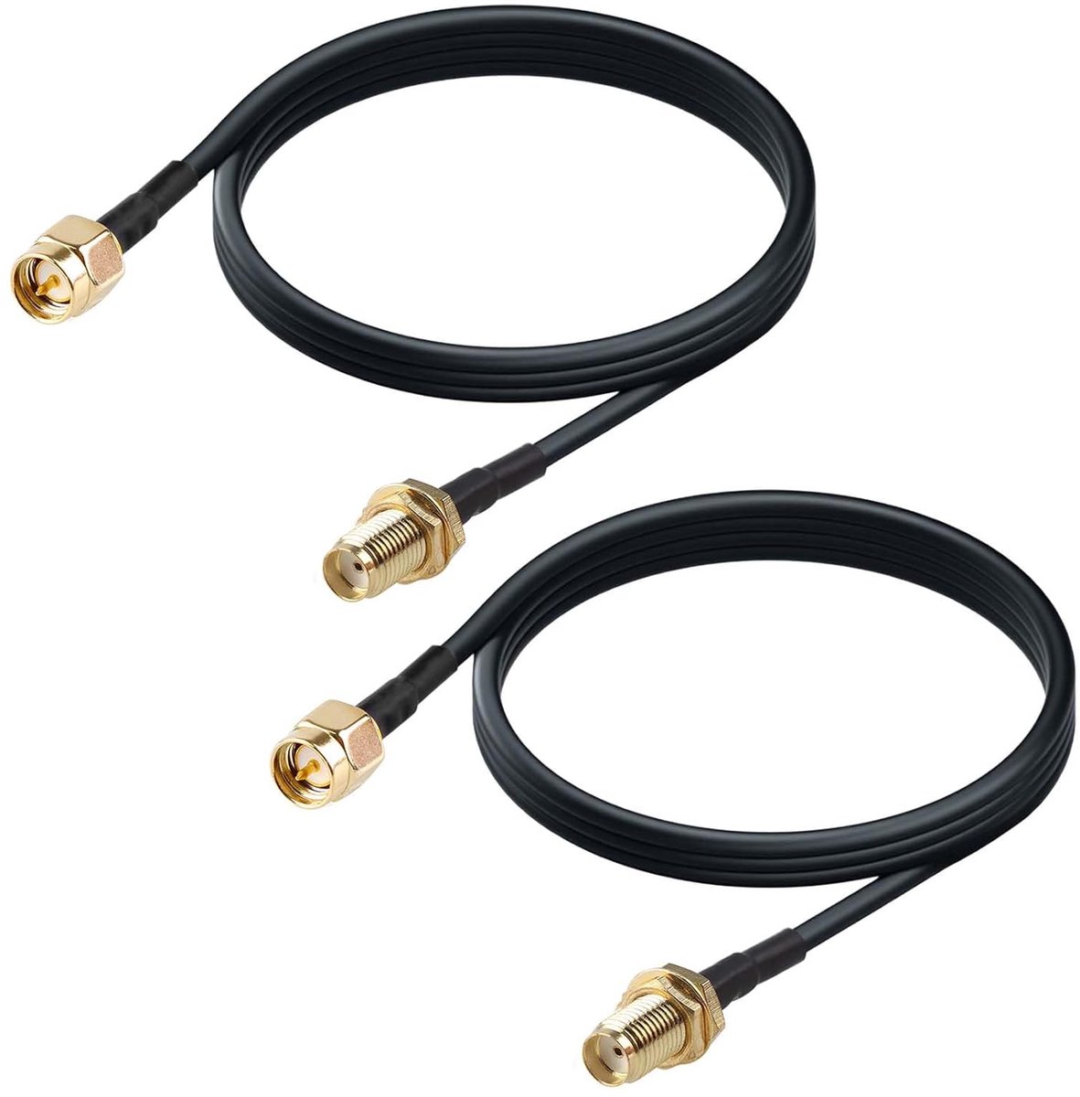 SMA Verlengkabels - Antenne Coaxkabel - Signaal Versterken - Hoge Kwaliteit RG174 - 2x 3 Meter