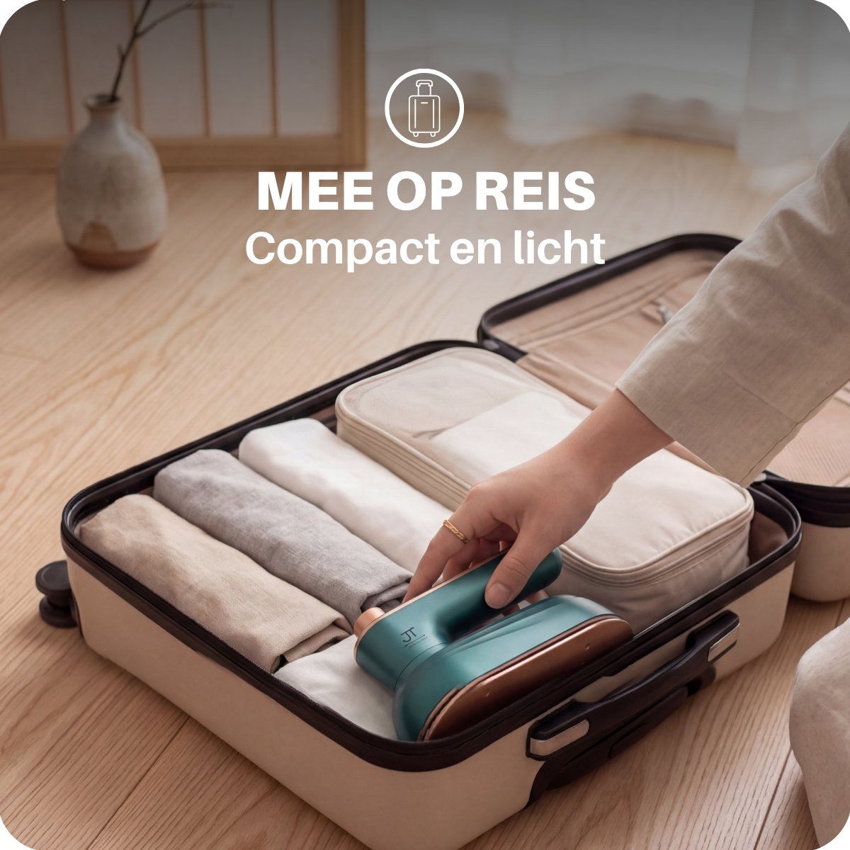 JT Products Reisstrijkijzer Klein – Mini Strijkijzer - Inklapbaar - Met Sprayfunctie - Travel Iron – Voor Vakantie & Zakenreis - Compact Reisformaat thumbnail 6