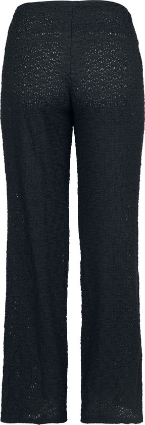 Zwarte wijde broek met kanten details.